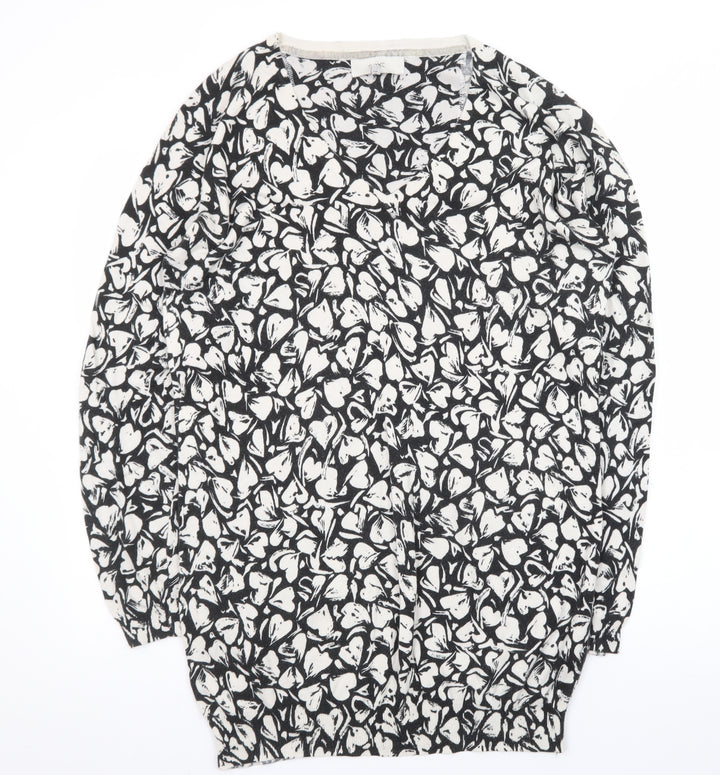Next Womens Black Floral Shift Knit Dress Size 12