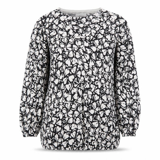 Front view of Next women’s black floral shift knit dress, size UK 12