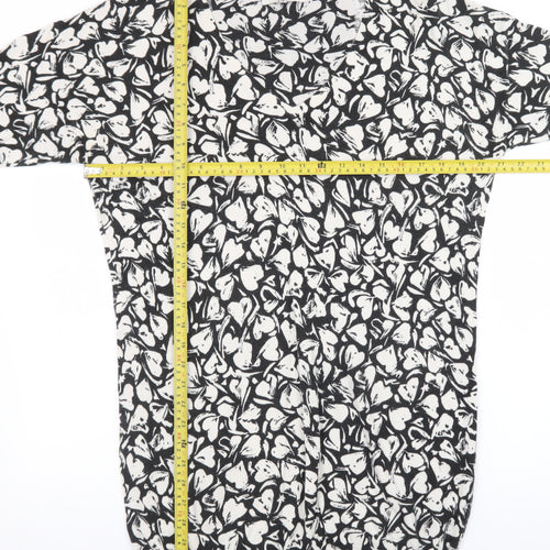 Next Womens Black Floral Shift Knit Dress Size 12