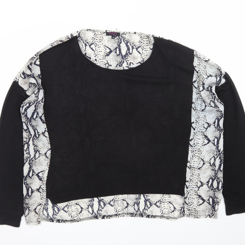 Stella Morgan Womens Black Snake Print Pullover Jumper Size 16
