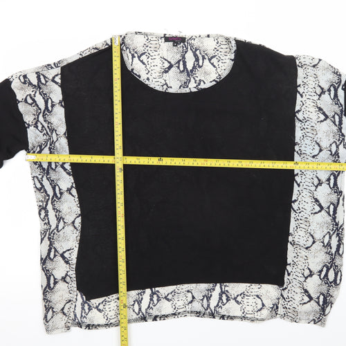 Stella Morgan Womens Black Snake Print Pullover Jumper Size 16