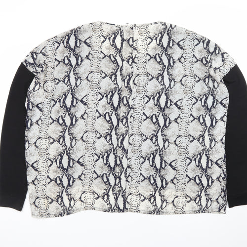 Stella Morgan Womens Black Snake Print Pullover Jumper Size 16