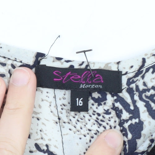 Stella Morgan Womens Black Snake Print Pullover Jumper Size 16