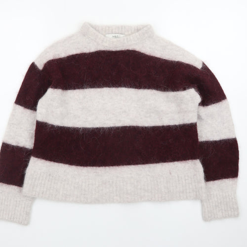Marks and Spencer Women’s Multicoloured Small Striped Wool Mohair Pullover Jumper