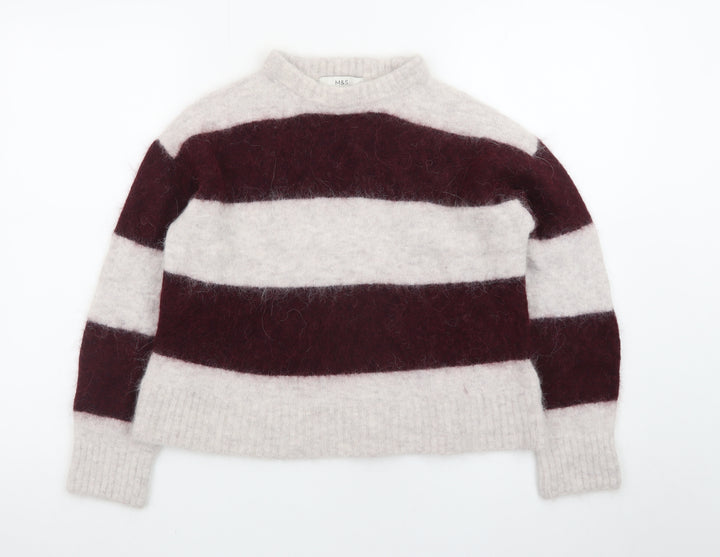Marks and Spencer Women’s Multicoloured Small Striped Wool Mohair Pullover Jumper