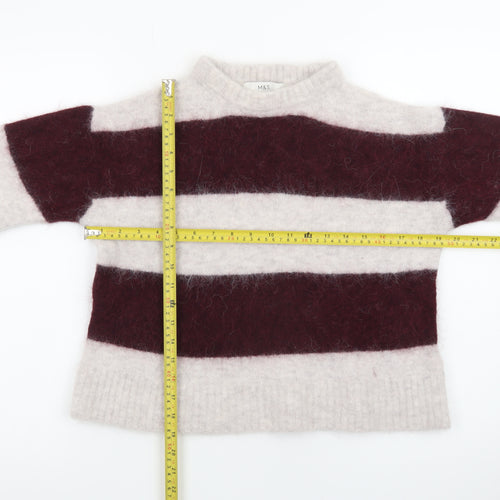 Marks and Spencer Women’s Multicoloured Small Striped Wool Mohair Pullover Jumper