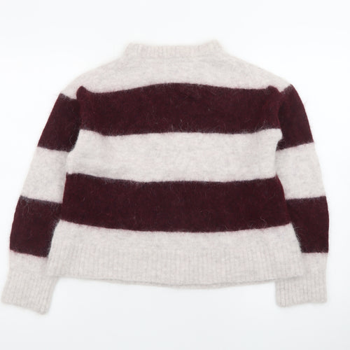Marks and Spencer Women’s Multicoloured Small Striped Wool Mohair Pullover Jumper