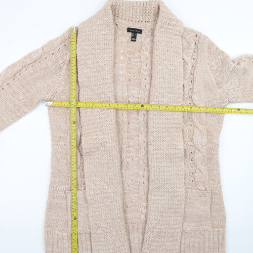 New Look Women Beige Cable Knit Open Cardigan L