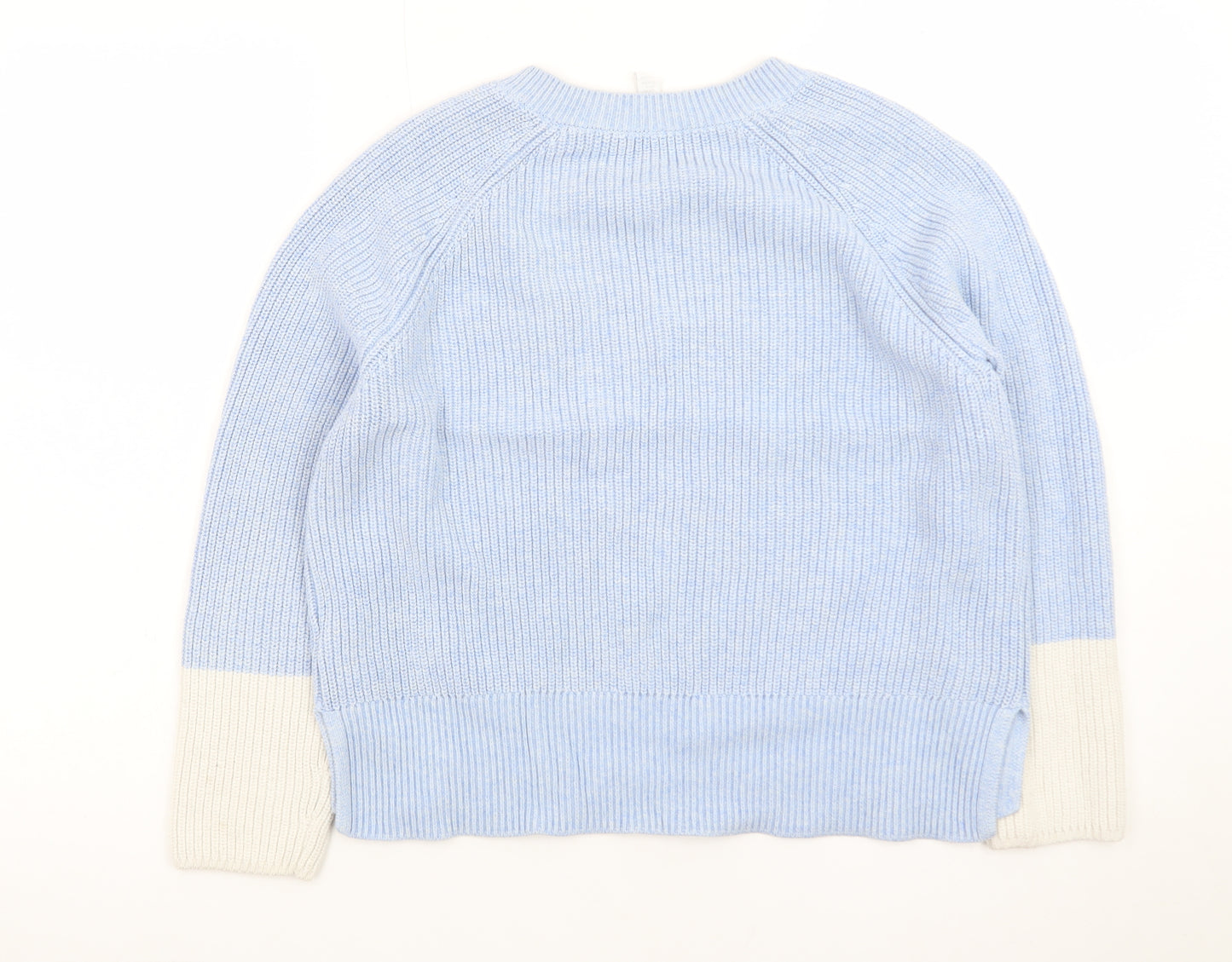 The White Company Women’s Blue Wool Cashmere V-Neck Jumper Size 10