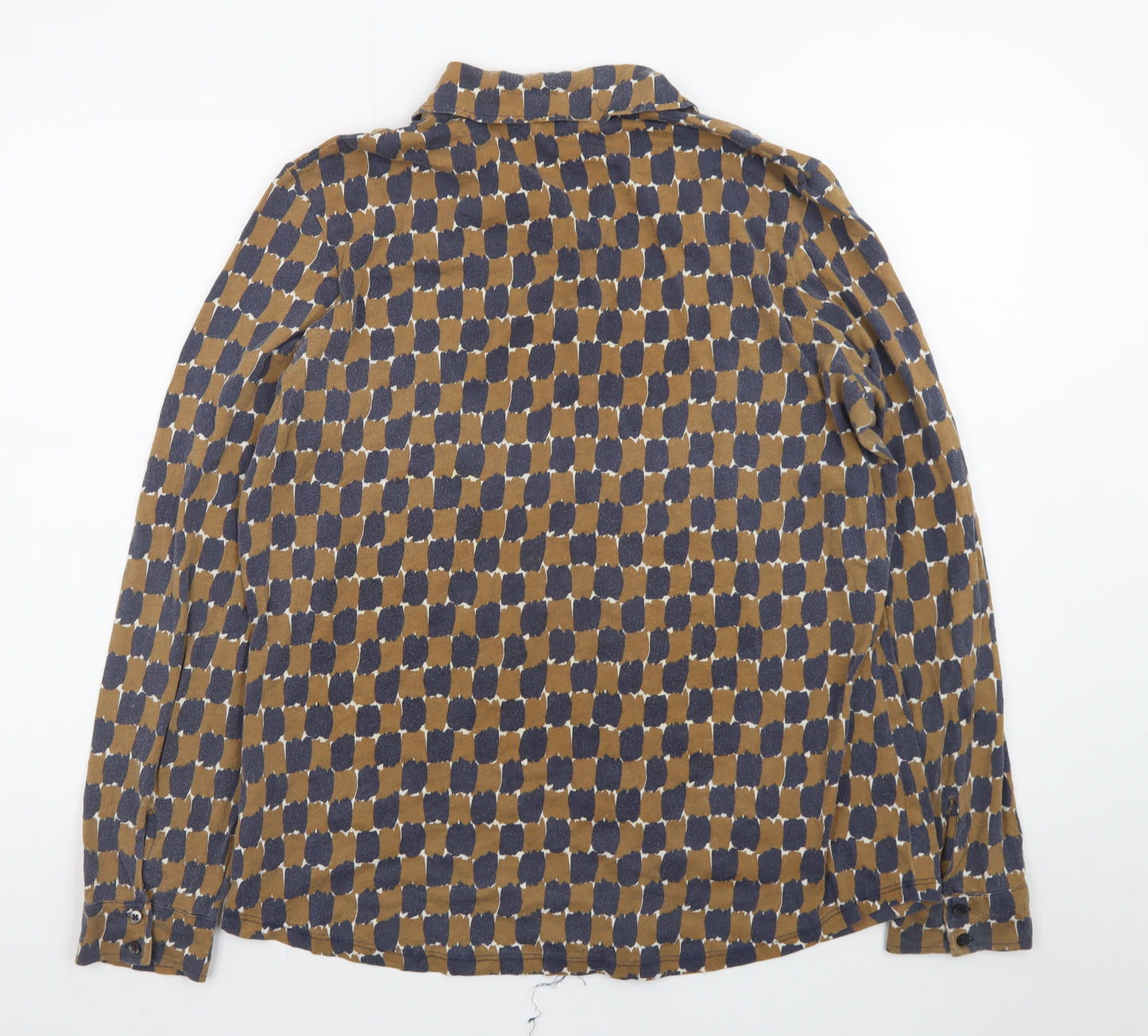 Boden Women’s Brown Geometric Long Sleeve Button-Up Shirt Size 10