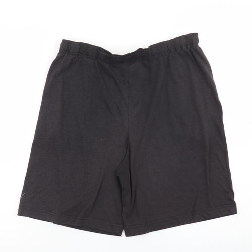 Slazenger Men's Black 2XL Sweat Shorts with Logo and Pockets