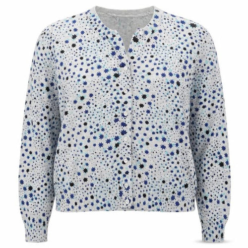 Marks and Spencer Women Blue Star Print Button-Up Cardigan Size 18