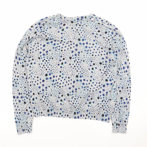 Marks and Spencer Women Blue Star Print Button-Up Cardigan Size 18