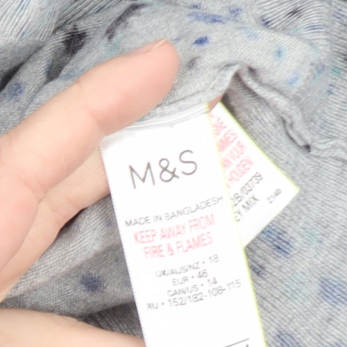 Marks and Spencer Women Blue Star Print Button-Up Cardigan Size 18