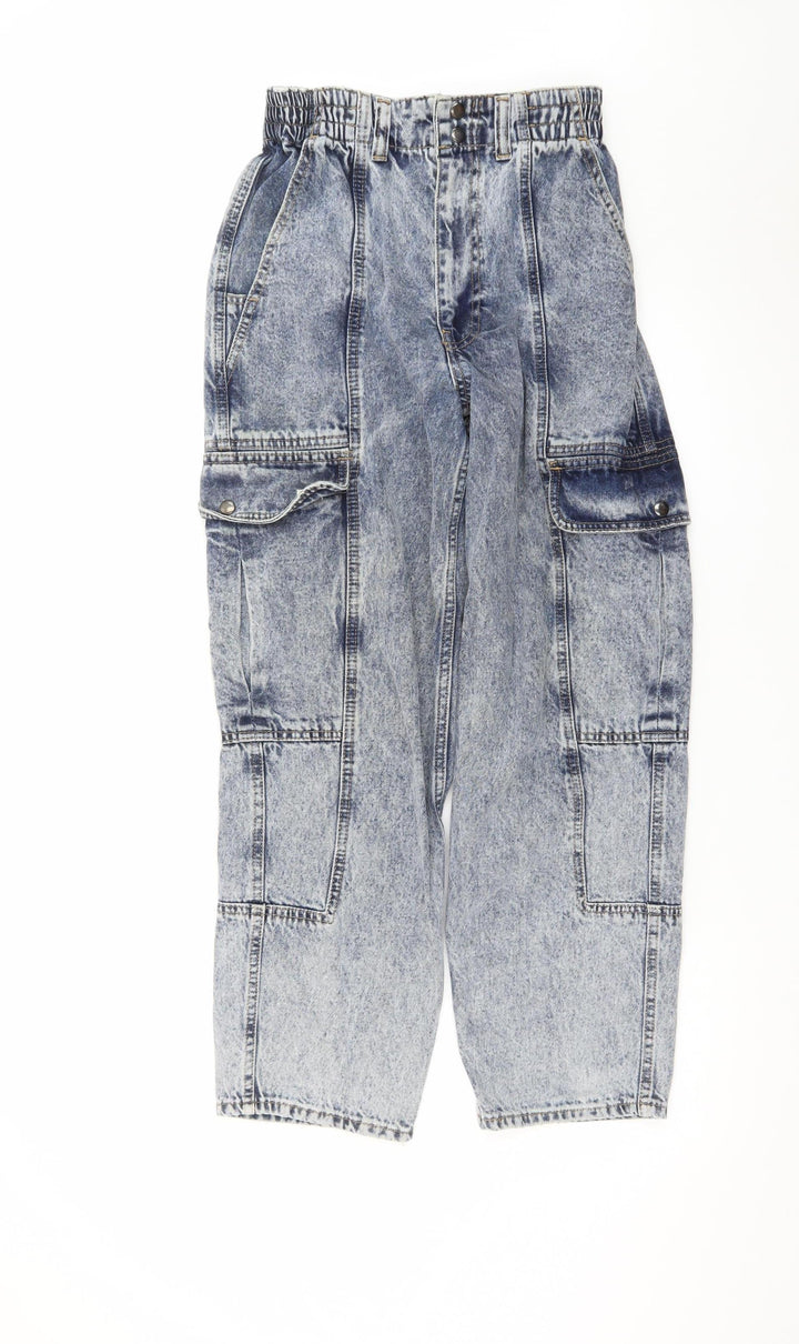 BDG Urban Outfitters Women's Blue Acid Wash Cargo Jeans W27 L30