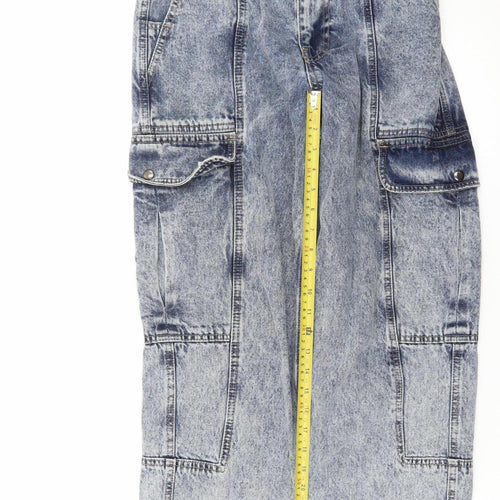 BDG Urban Outfitters Women's Blue Acid Wash Cargo Jeans W27 L30