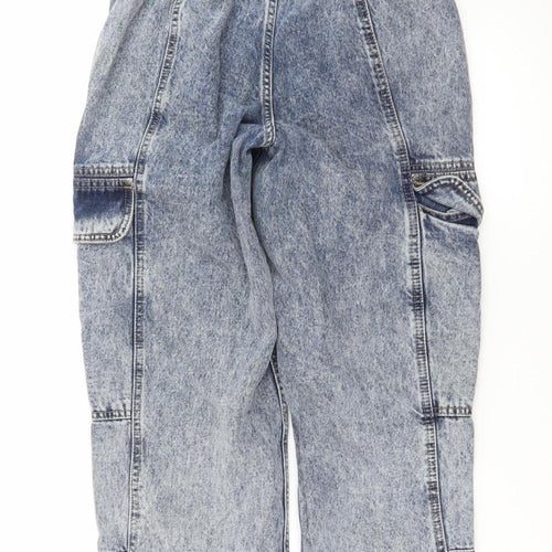 BDG Urban Outfitters Women's Blue Acid Wash Cargo Jeans W27 L30