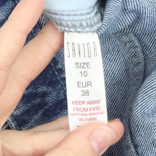 Savida Women’s Blue Cargo Denim Jeans Size 10 Regular Fit
