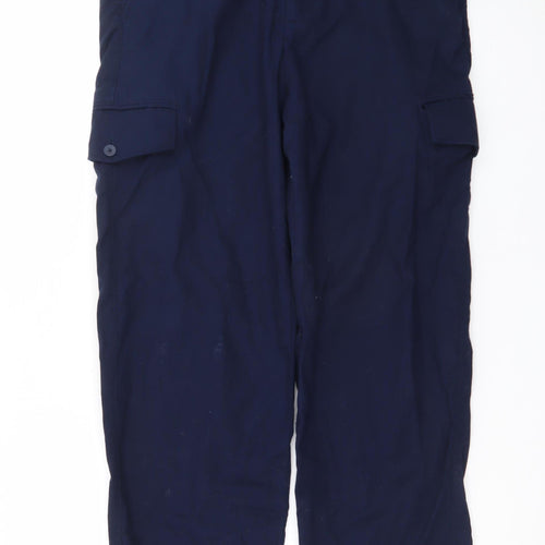 Zara Men Blue Cargo Trousers Size M 31in Regular Cotton Workwear