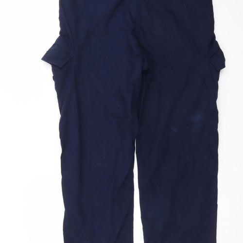 Zara Men Blue Cargo Trousers Size M 31in Regular Cotton Workwear