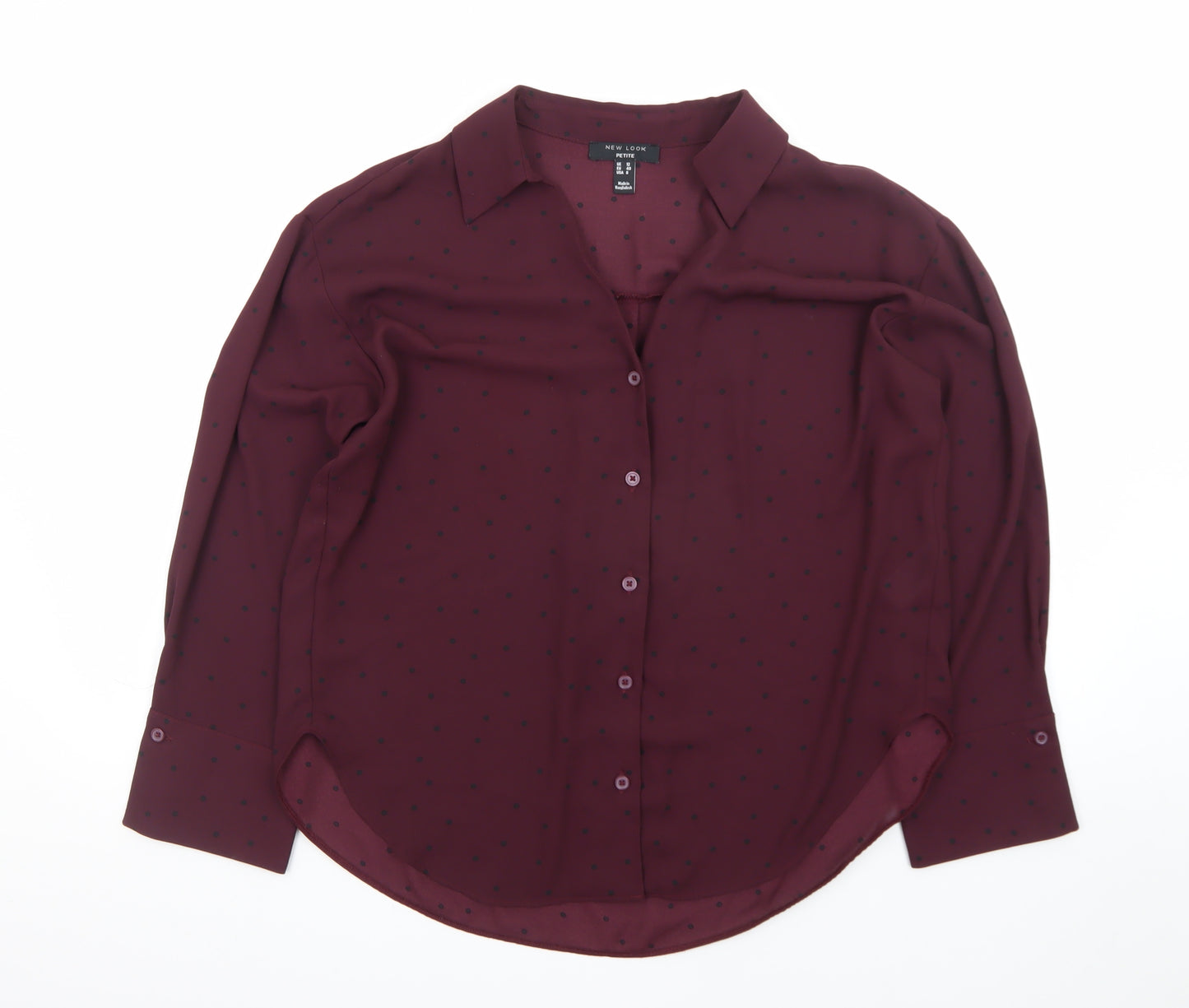 New Look Women’s Red Polka Dot Petite Blouse UK 12 Size