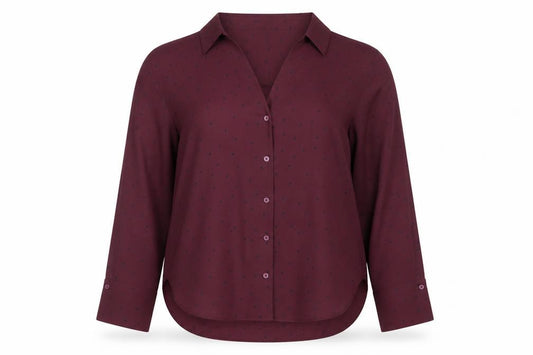Front view of New Look Women’s Red Polka Dot Petite Blouse UK 12 Size