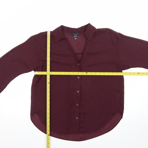 New Look Women’s Red Polka Dot Petite Blouse UK 12 Size