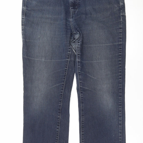 Levi's Women's Blue Straight Jeans Size 14 W32 L30 Stretch Denim