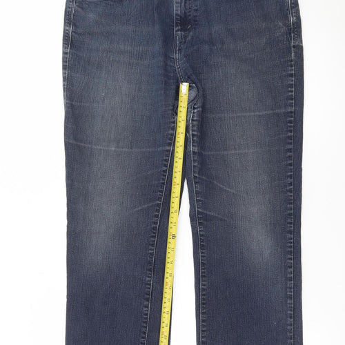 Levi's Women's Blue Straight Jeans Size 14 W32 L30 Stretch Denim