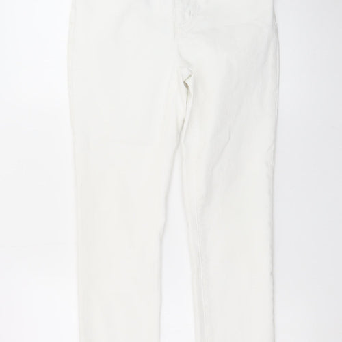 Lands' End Women's White Straight Leg Stretch Jeans Size 8