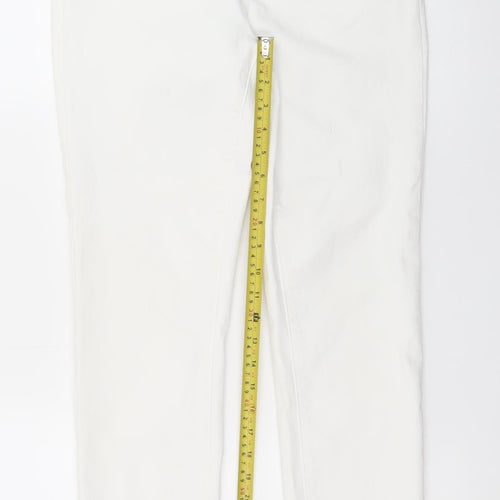 Lands' End Women's White Straight Leg Stretch Jeans Size 8