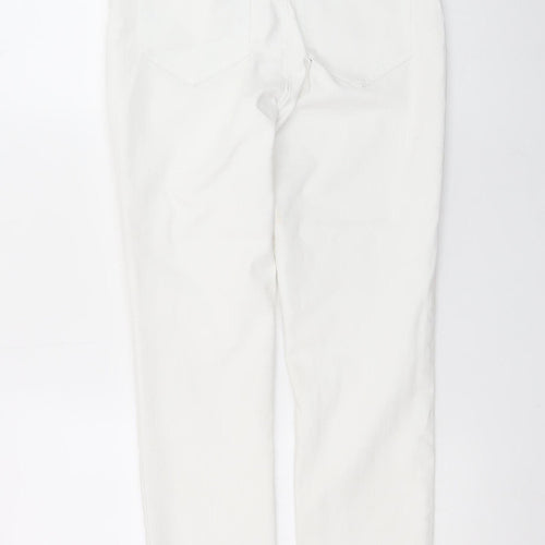 Lands' End Women's White Straight Leg Stretch Jeans Size 8