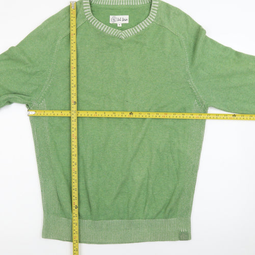 Fat Face Women's Green Cotton V-Neck Knit Jumper Size M