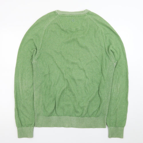 Fat Face Women's Green Cotton V-Neck Knit Jumper Size M