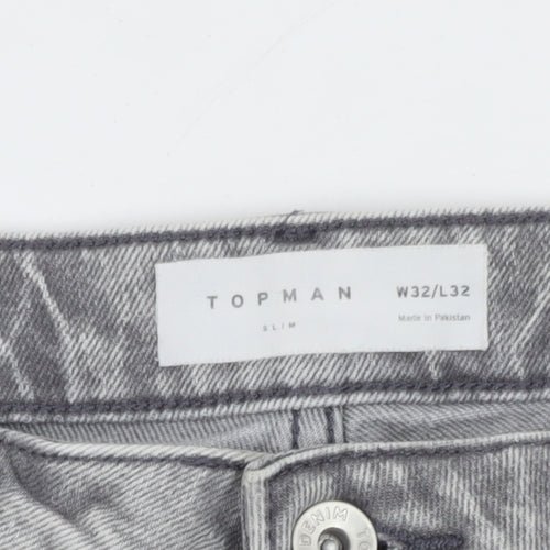Topman Men Grey Slim Fit Jeans W32 L32 Stretch Denim