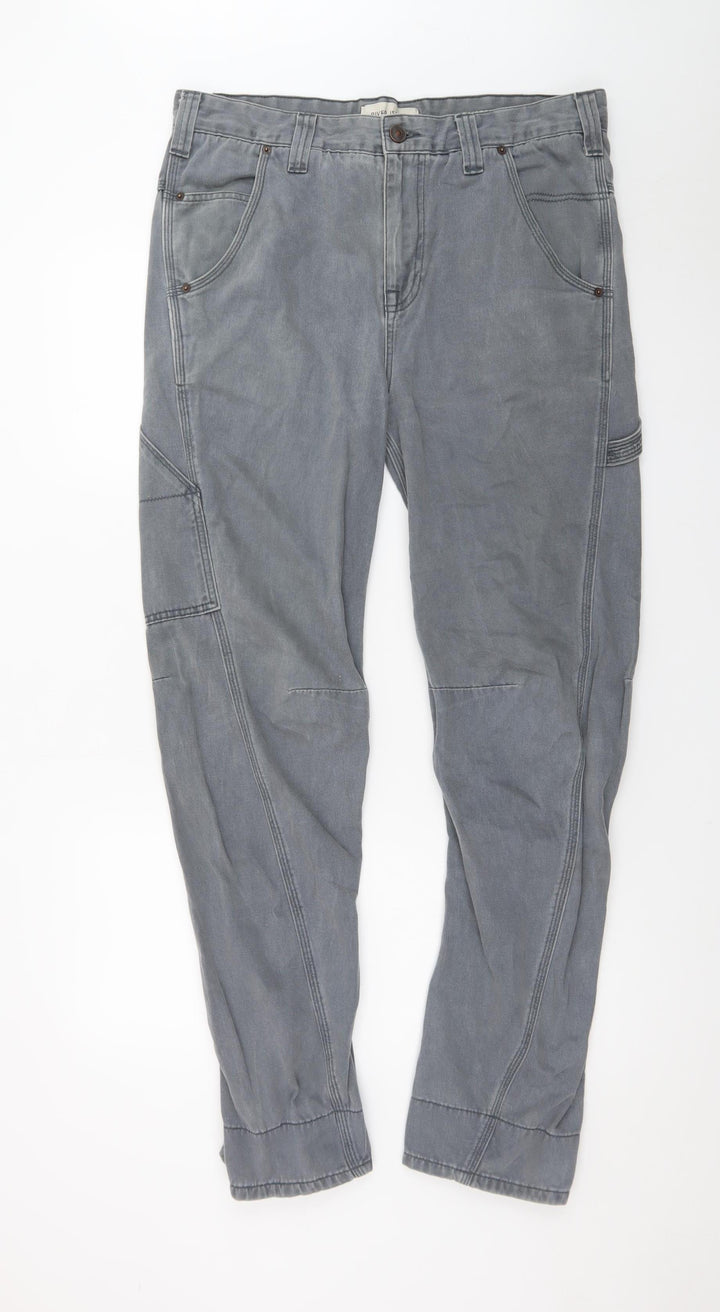 River Island Men’s Grey Straight Jeans 32W 32L Denim Cargo Style
