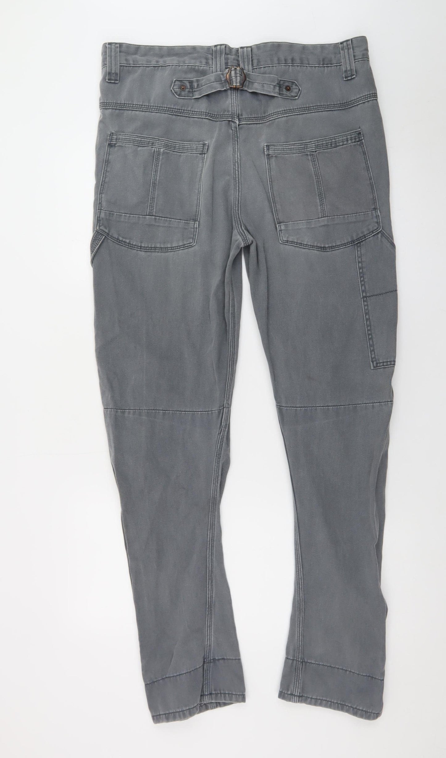River Island Men’s Grey Straight Jeans 32W 32L Denim Cargo Style
