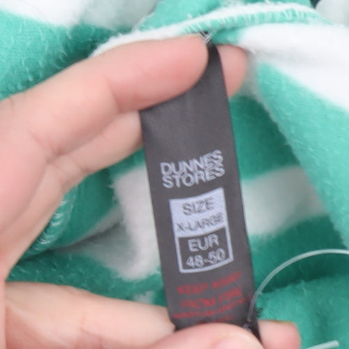 Dunnes Stores Men's Green White Fleece 1/4 Zip Pullover Sweatshirt XL