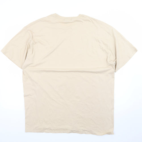 BoohooMAN Men's Beige Monaco Limited Edition Cotton T-Shirt M
