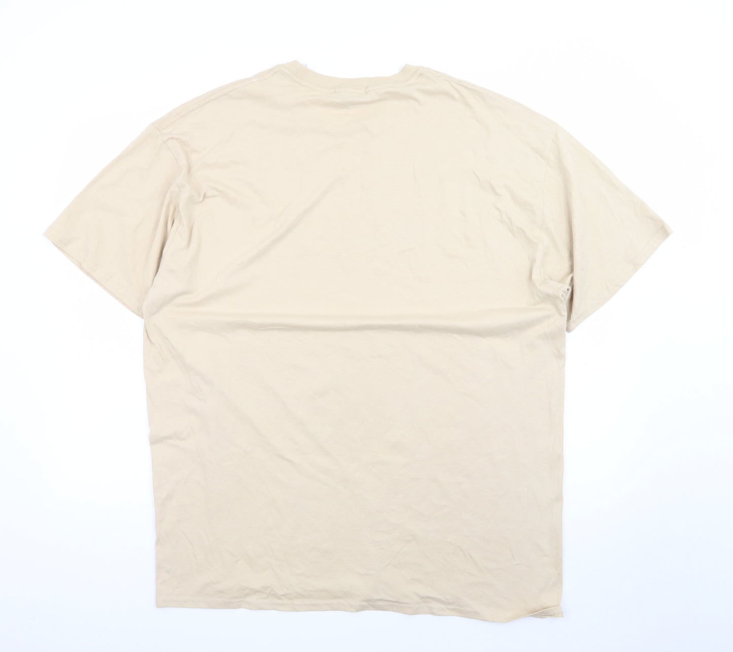 BoohooMAN Men's Beige Monaco Limited Edition Cotton T-Shirt M