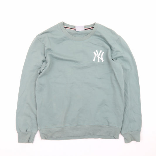 MLB Men’s Green Crew Neck Pullover Sweatshirt M Regular Fit