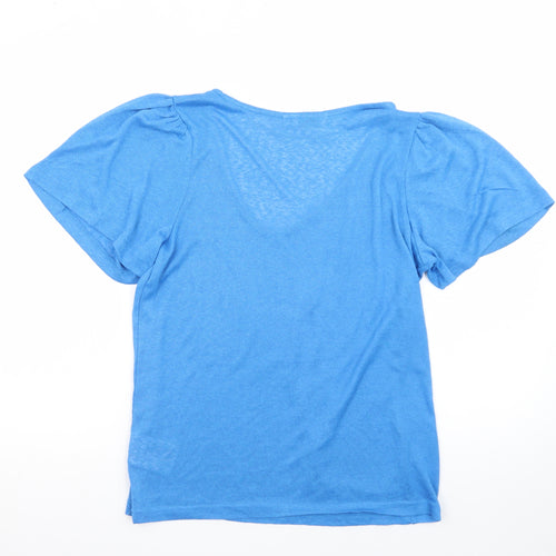 b.young Women's Blue V-Neck Short Sleeve Jersey T-Shirt Size L