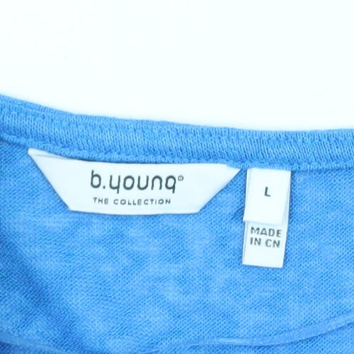 b.young Women's Blue V-Neck Short Sleeve Jersey T-Shirt Size L