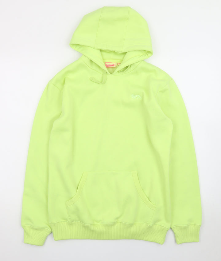 Lonsdale Unisex Green Pullover Hoodie Size 14 Fleece Regular Fit