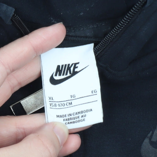 Nike Men's Black XL Full Zip Hoodie Fleece Sportswear