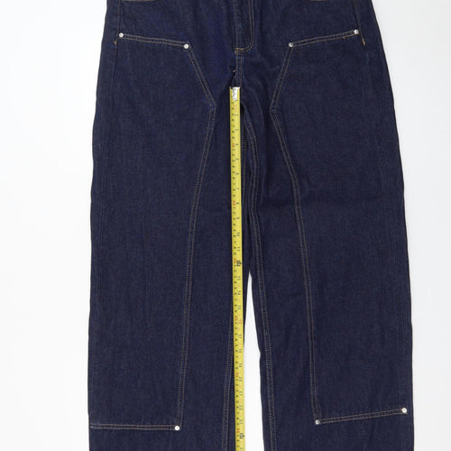 Denim Co. Women's Blue Wide-Leg Jeans Size 12 Relaxed Fit