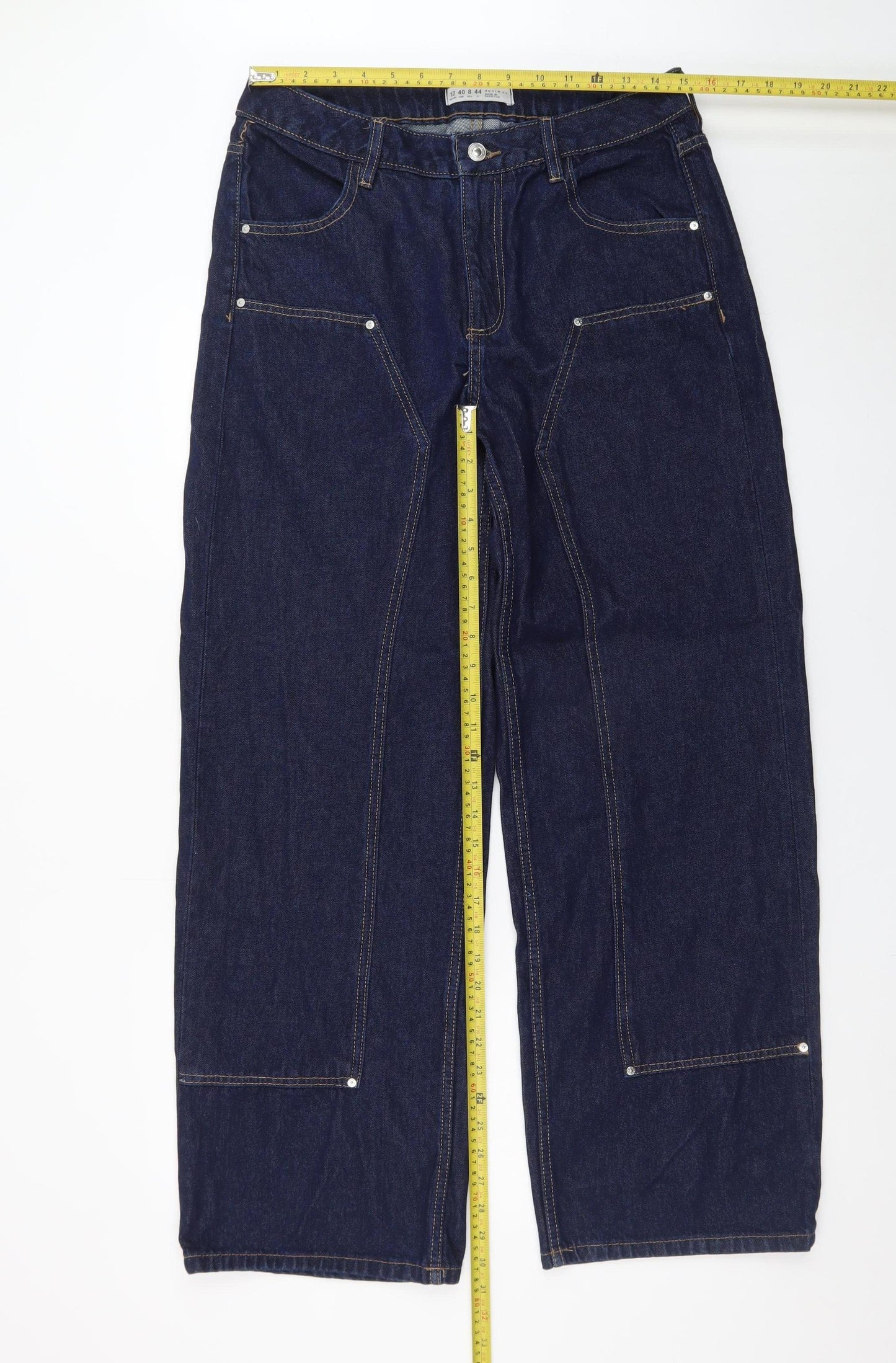 Denim Co. Women's Blue Wide-Leg Jeans Size 12 Relaxed Fit