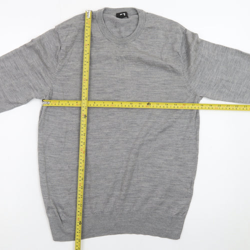 Uniqlo Men's Grey Wool Crew Neck Pullover Jumper Size M