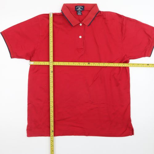 Cutter & Buck Red Cotton Men's L Polo Shirt Classic Fit