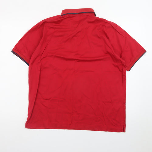 Cutter & Buck Red Cotton Men's L Polo Shirt Classic Fit